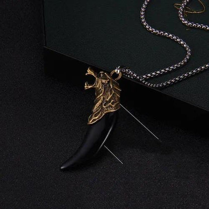 Wolf Fang Pendant Necklace – Black Fang & White Fang Variants