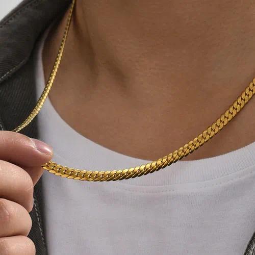 Classic Gold Cuban Chain – Stainless Steel Men’s Necklace