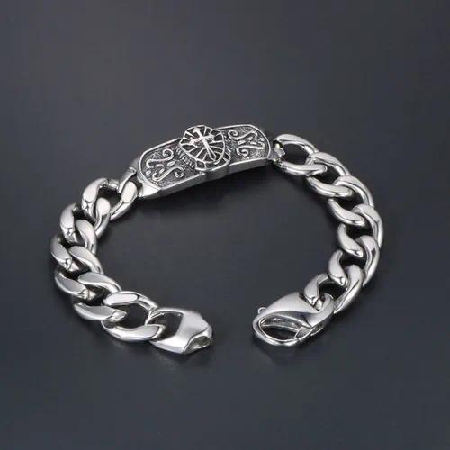 Men's Heavy Duty Stainless Steel Cuban Link ID Bracelet with Engraving