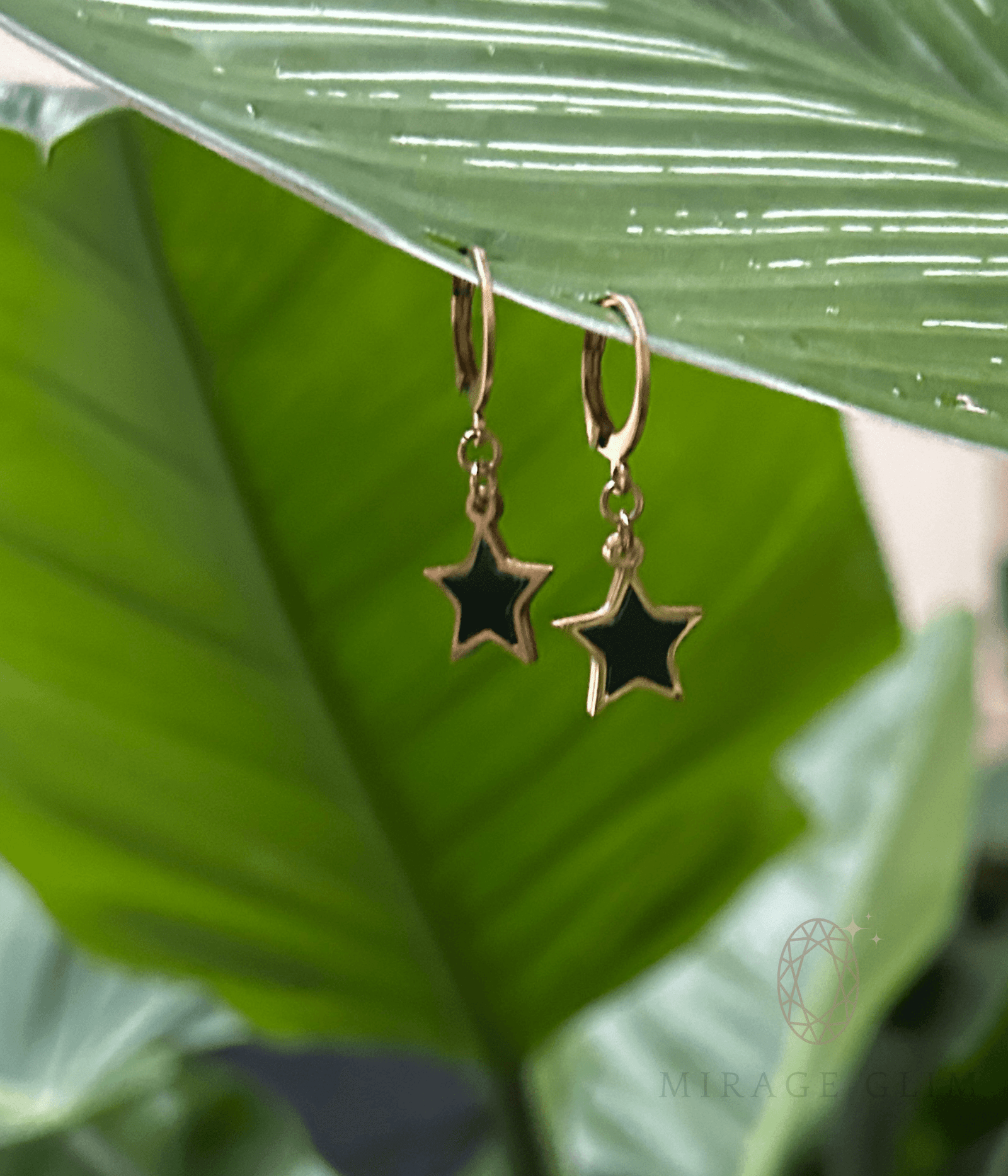 Quiet Star Earrings with soft dangling star charm