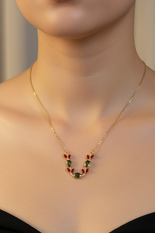 Ruby Bloom Tulip Necklace