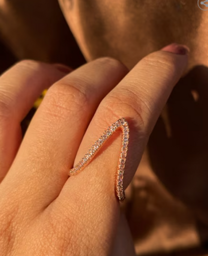 V ring rosegold adjustable