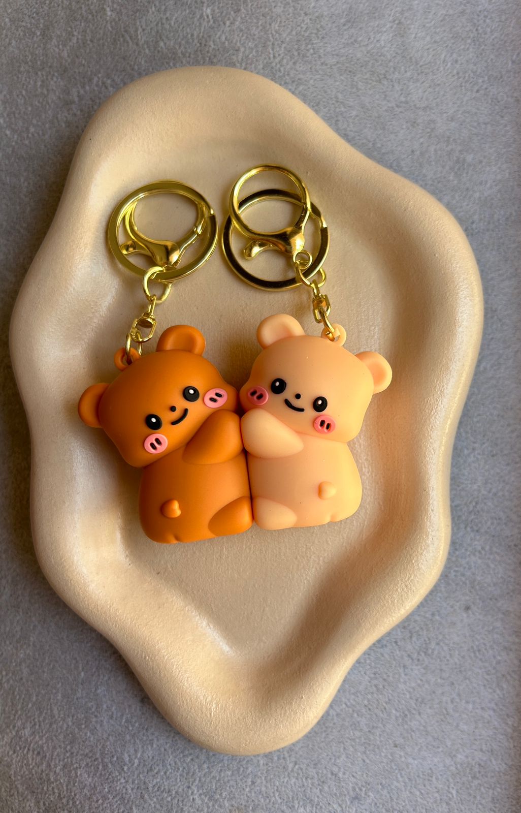 Magnetic Couple Bear Keychains - 2 Pieces