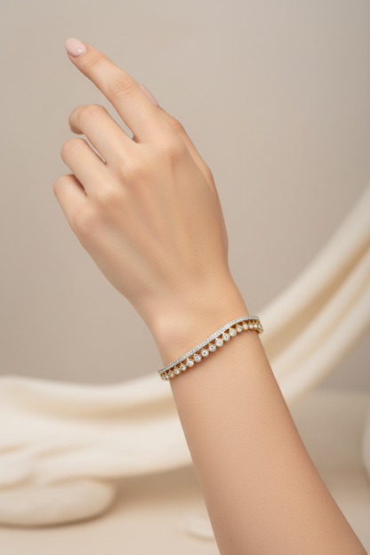 Baby size dazzle Gold Bangle