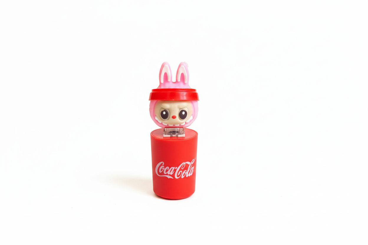 Coca-Cola Bunny Keychain with Labubu head