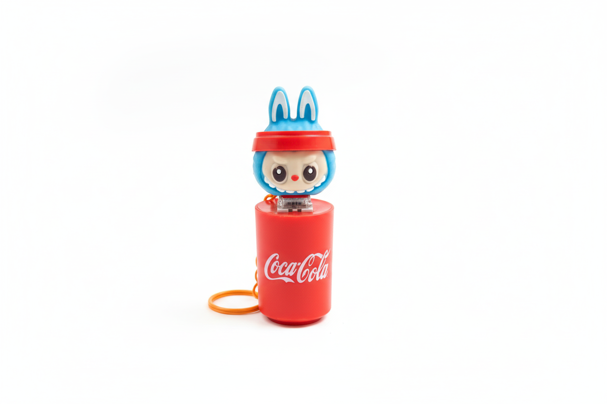 Coca-Cola Bunny Keychain with Labubu head