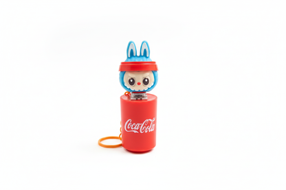 Coca-Cola Bunny Keychain with Labubu head