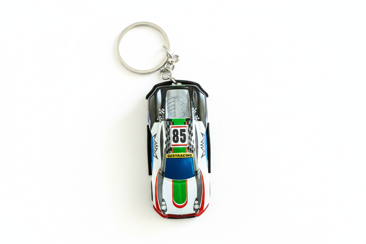 Racing Car Keychain #85 Green White Red