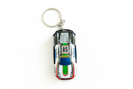 Racing Car Keychain #85 Green White Red