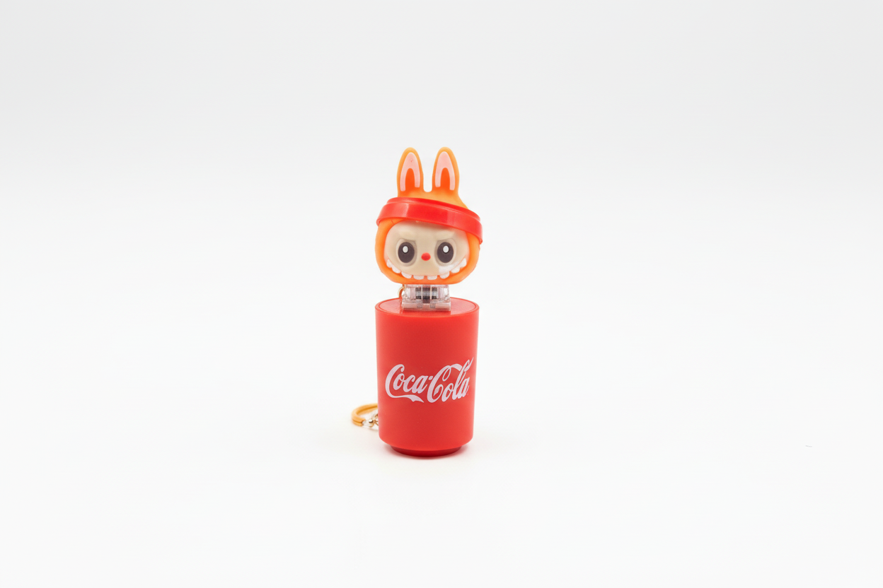 Coca-Cola Bunny Keychain with Labubu head