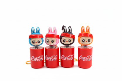 Coca-Cola Bunny Keychain with Labubu head