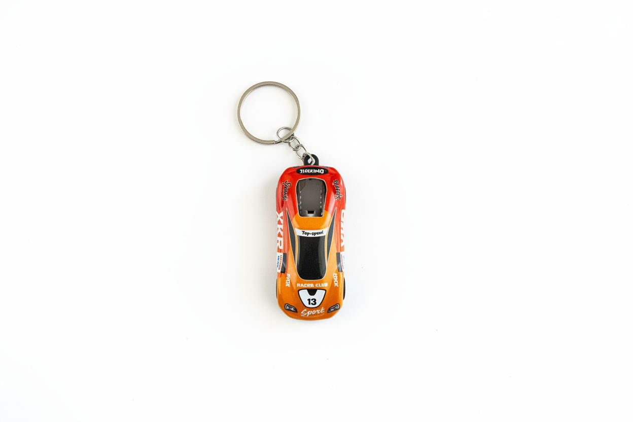 Red & Orange #3 Racing Car - Clean Background