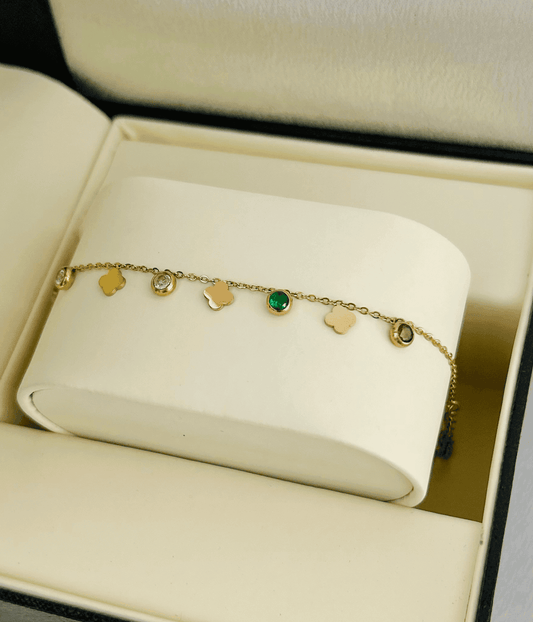 Rose loop gold  Charm Bracelet