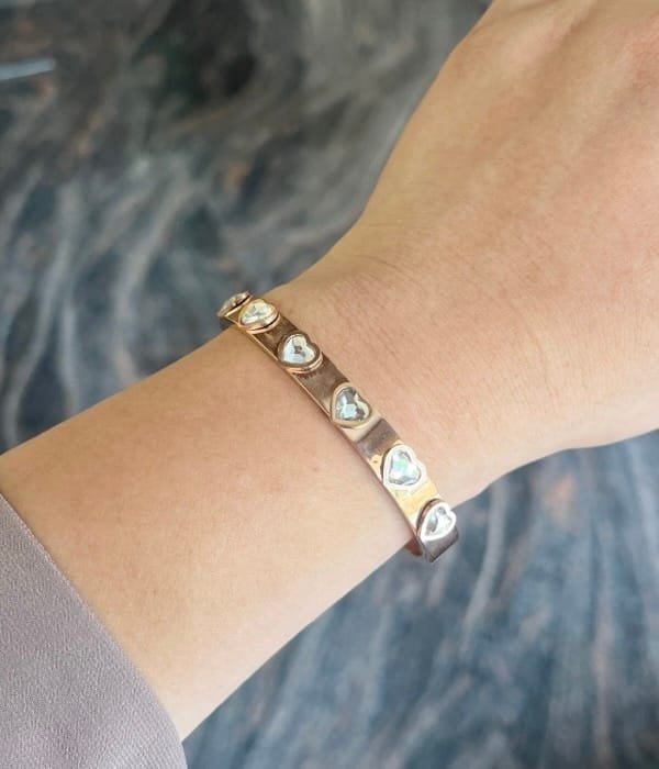 Heart bangle-White Rose gold