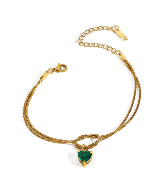 Shimmer Strand with Green Heart