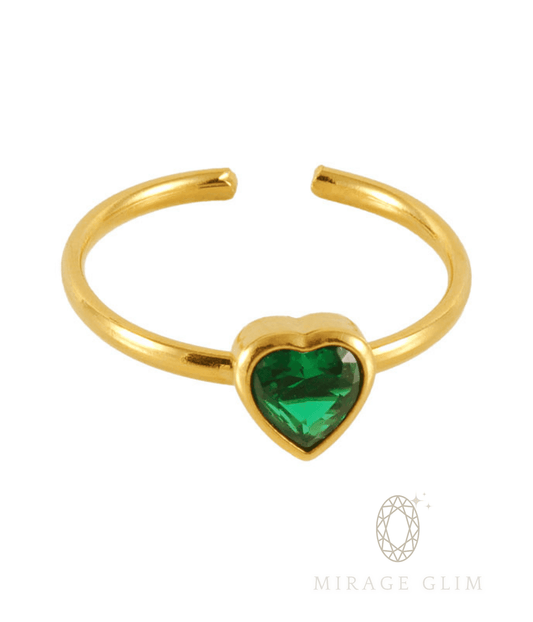 Heart green stone