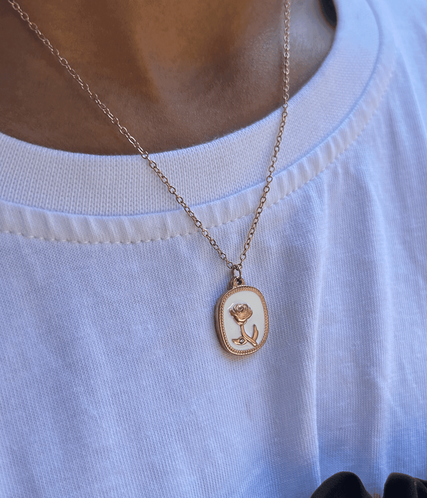 Vintage rose necklace